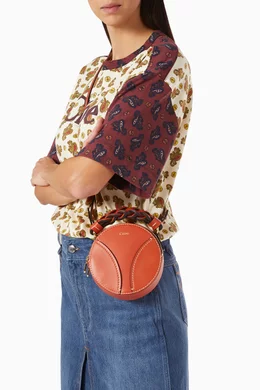 Buy Chloe Orange Mini Daria Round Bag in Grained Shiny Calfskin For Women Online Ounass Bahrain