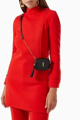 Buy SAINT LAURENT Black Baby Lou Belt Bag in Quilted Grain de Poudre Embossed Leather For Women Online Ounass Bahrain
