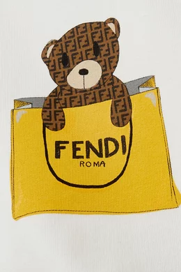 Buy Fendi White Bear Print Sweatshirt in Cotton For Baby Boys Online Ounass Bahrain