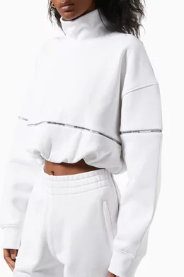 Buy Alexander Wang.t White Bubble Cropped Pullover For Women Online Ounass Bahrain