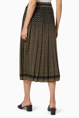 Buy Gucci Gold GG Motif Pleated Wool Skirt For Women Online Ounass Bahrain