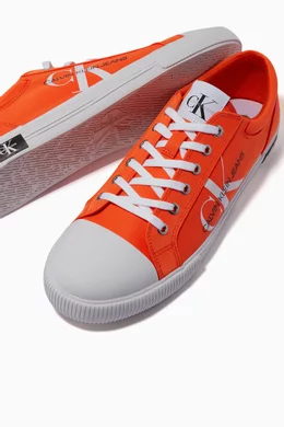 Buy Calvin Klein Jeans Orange Low top Logo Sneakers For Men Online Ounass Bahrain