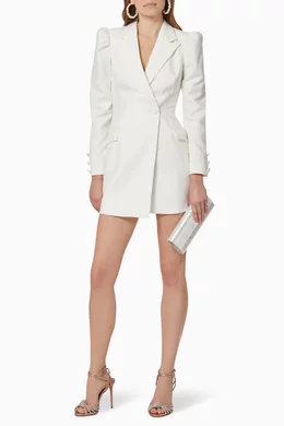 Buy Lavish Alice White Bardot Peplum Midi Dress For Women Online Ounass Bahrain