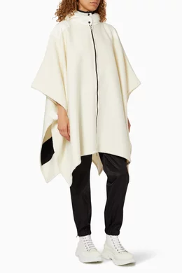 Buy Moncler White Mantella Wool Nylon Puffer Sleeve Cape Jacket For Women Online Ounass Bahrain