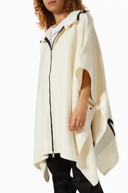 Buy Moncler White Mantella Wool Nylon Puffer Sleeve Cape Jacket For Women Online Ounass Bahrain