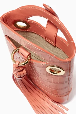 Buy Chloe Pink Small Walden Phone Pouch in Croco Embossed Shiny Calfskin For Women Online Ounass Bahrain