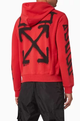 Buy Off White Red Spray Marker Arrows Slim Hoodie in Cotton For Men Online Ounass Bahrain
