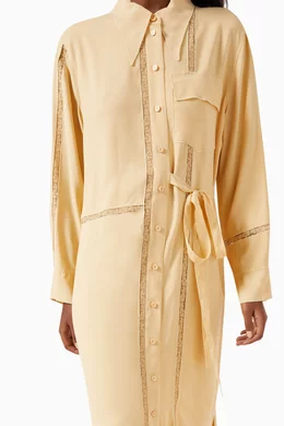 Lace trim shirt dress outlet