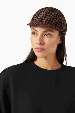 Buy Fendi Brown Fendirama Baseball Cap in Cotton For Women Online Ounass Bahrain
