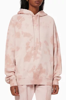 Buy Ninety Percent Pink Loopback Tie Dye Hoodie in Organic Cotton For Women Online Ounass Bahrain