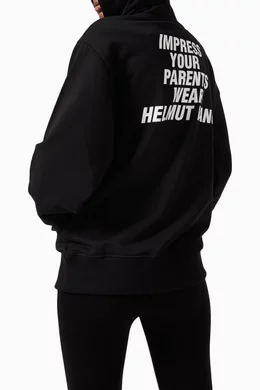 Buy Helmut Lang Black Impress Hooded Sweatshirt For Women Online