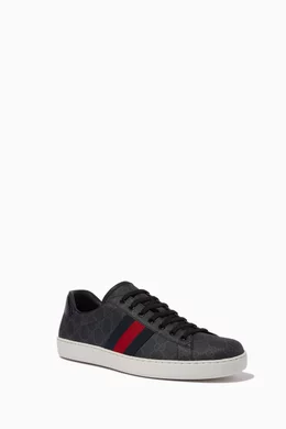 Buy Gucci Black Ace Sneakers in GG Supreme Canvas For Men Online Ounass Bahrain