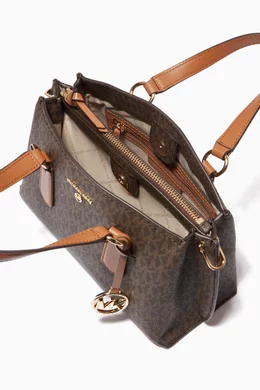 Buy Michael Kors Brown Small Emma Satchel Bag in Logo Canvas For Women Online Ounass Bahrain