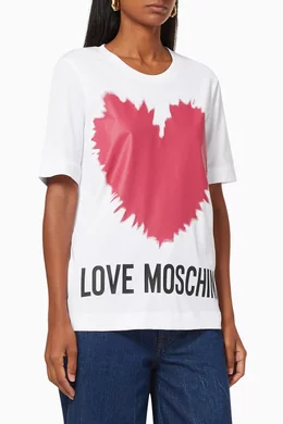 Love moschino white t shirt clearance