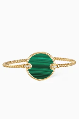 Buy David Yurman Silver DY Elements Pave Diamond Malachite Bracelet in 18kt Gold For Women Online Ounass Bahrain