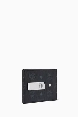 Buy MCM Black Mini Money Clip Card Case in Visetos Original For Men Online Ounass Bahrain