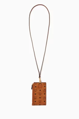 Buy MCM Brown Lanyard Card Holder in Visetos Original For Men Online Ounass Bahrain