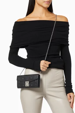 Buy MCM Black Large Patricia Crossbody Wallet in Visetos For Women Online Ounass Bahrain