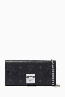 Buy MCM Black Large Patricia Crossbody Wallet in Visetos For Women Online Ounass Bahrain