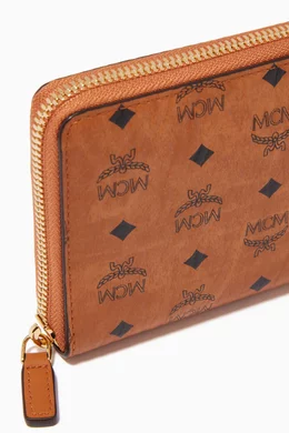Buy MCM Brown Large Zip Around Wallet in Visetos Original For UNISEX Online Ounass Bahrain