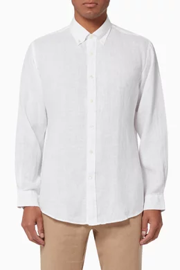 Buy Bluemint White Martin Shirt in French Linen For Men Online Ounass Bahrain
