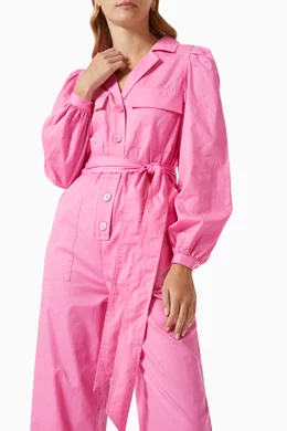 Buy Kitri Pink Remi Collared Jumpsuit in Cotton For Women Online Ounass Bahrain