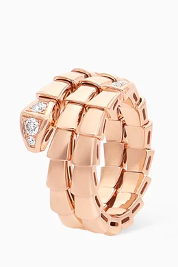 Buy BVLGARI Rose Gold Serpenti Viper Diamond Ring in 18kt Rose Gold For Women Online Ounass Bahrain