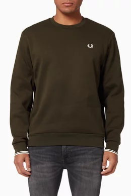 FRED PERRY Arch Branded Sweatshirt ブラウン FRED PERRY Arch Branded Sweatshirt ブラウン