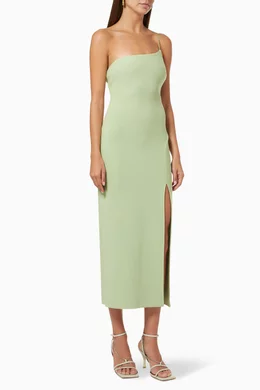 Buy Bec + Bridge Green Fleur Asymmetric Midi Dress For Women Online |  Ounass Bahrain
