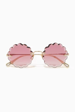 Buy Chloe Gold Rosie Petite Round Sunglasses in Metal For Women Online Ounass Bahrain