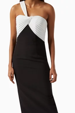 Buy Marchesa Notte Black Monochrome Dress in Crepe For Women Online Ounass Bahrain