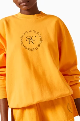 Buy Sporty Rich Yellow SRHWC Crewneck Sweatshirt in Cotton For