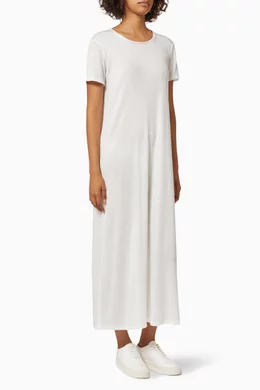 White maxi t shirt dress 2025