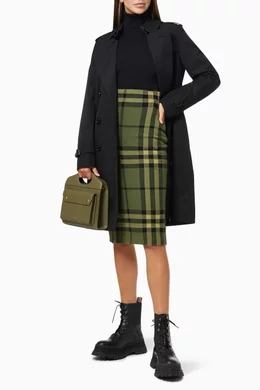 Buy Burberry Green Skirt in Check Cotton Silk Blend Jacquard For Women Online Ounass Bahrain