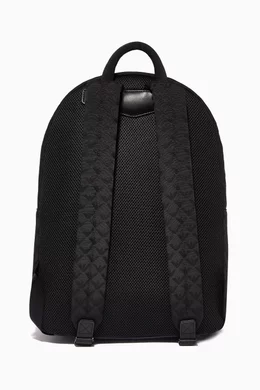 Buy Emporio Armani Black EA Monogram Backpack in Nylon Jacquard For Men Online Ounass Bahrain