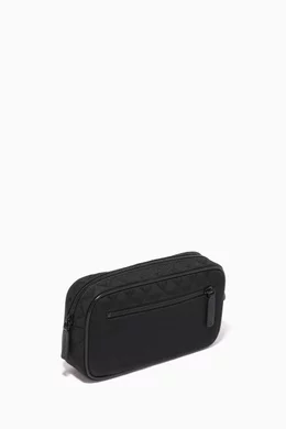Buy Emporio Armani Black EA Monogram Wash Bag in Nylon Jacquard For Men Online Ounass Bahrain