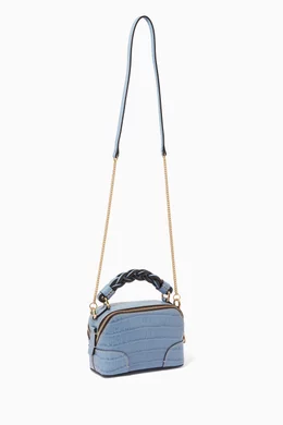 Buy Chloe Blue Mini Daria Chain Bag in Croc embossed Shiny Calfskin For Women Online Ounass Bahrain