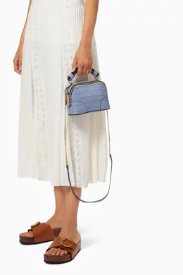 Buy Chloe Blue Mini Daria Chain Bag in Croc embossed Shiny Calfskin For Women Online Ounass Bahrain