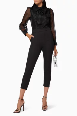 Buy Elle Zeitoune Black Georgia Jumpsuit in Mesh For Women Online Ounass Bahrain