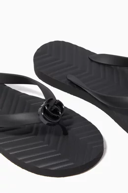 Buy Gucci Black GG Thong Sandals in Chevron Rubber For Men Online Ounass Bahrain