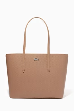 Buy Lacoste Brown Chantaco Tote Bag in Matte Pique Leather For Women Online Ounass Bahrain