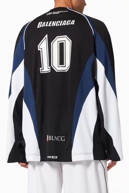 Buy Balenciaga Black Hockey T-shirt in Sporty Mesh Jersey For Men