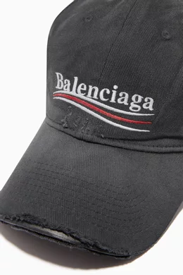 Buy Balenciaga Black Political Campaign Destroyed Cap in Cotton For Men Online Ounass Bahrain