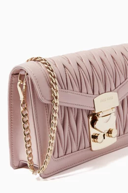 Buy Miu Miu Pink Miu Confidential Shoulder Bag in Matelasse Leather For Women Online Ounass Bahrain