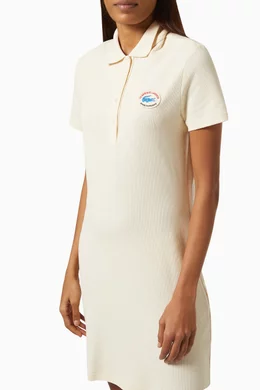 Buy Lacoste Neutral Polo Dress in Cotton Pique For Women Online Ounass Bahrain