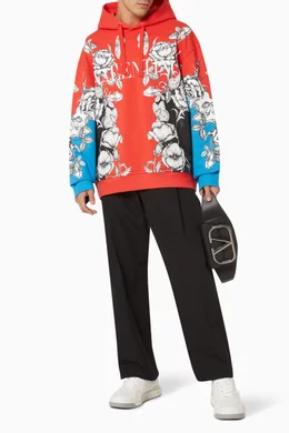 Buy Valentino Garavani Multicolour Dark Blooming Print Hoodie in 