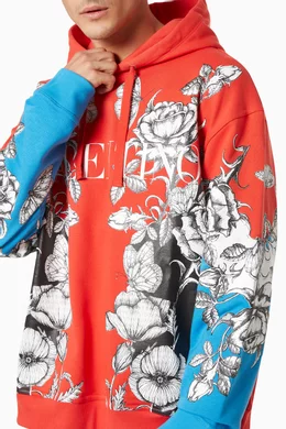 Buy Valentino Garavani Multicolour Dark Blooming Print Hoodie in 