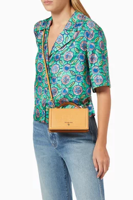 Jet set small lizard embossed leather smartphone crossbody bag 2025