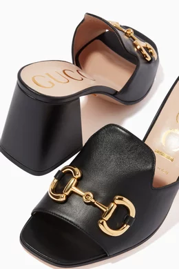 Buy Gucci Black Horsebit Slide Sandals in Leather For Women Online Ounass Bahrain