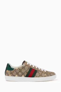 Buy Gucci Neutral Ace Bee Print Sneakers in GG Supreme Canvas For Women Online Ounass Bahrain